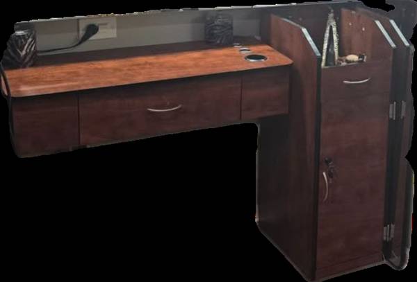 Professional Salon Styling Station and Side Cabinet 1