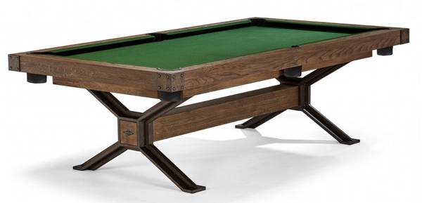 8ft Dameron Pool Table - Nutmeg with Steel Finish 1