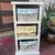 White Wood Shelving storage unit with 3 pull out wicker basket/drawers 2 thumbnail