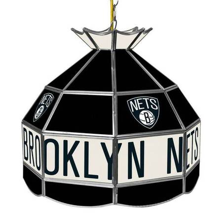 NEW Brooklyn Nets NBA 16 in. 1-Light Stainless Steel Hanging Tiffany S 1