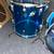 1970s blue three piece Ludwig Vistalite drum set 3 thumbnail