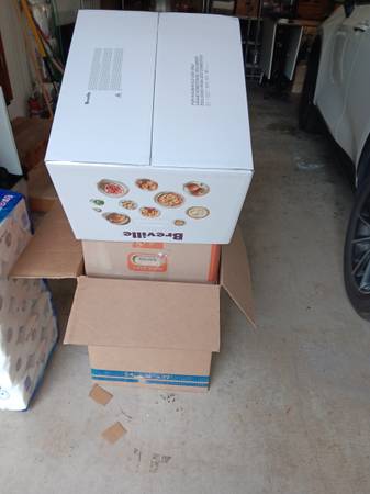 About 6 medium size moving boxes. 1