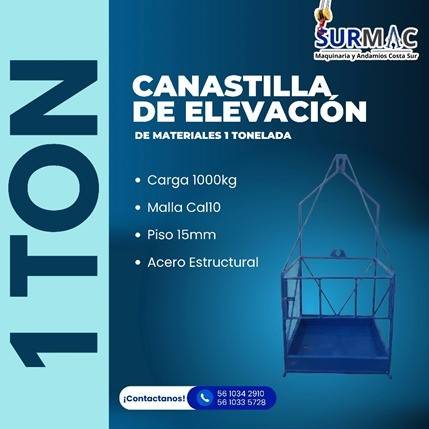 CANASTILLA DE ELEVACIÓN DE MATERIALES 1 TONELADA 1