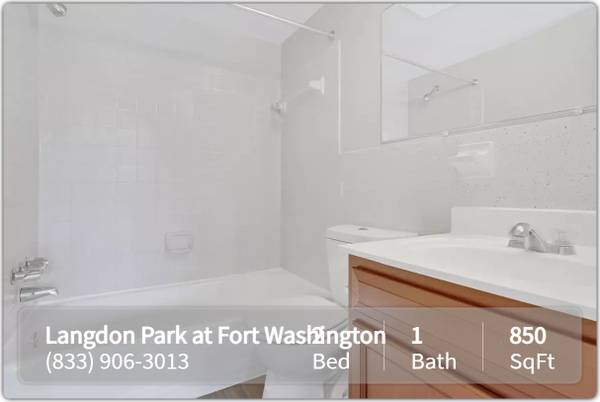 $1,537 / 2br - 850ft2 - You'll love our 2 Bed, 1 bath! Full size washer and dryer included (Fort Washington)63895921457410121