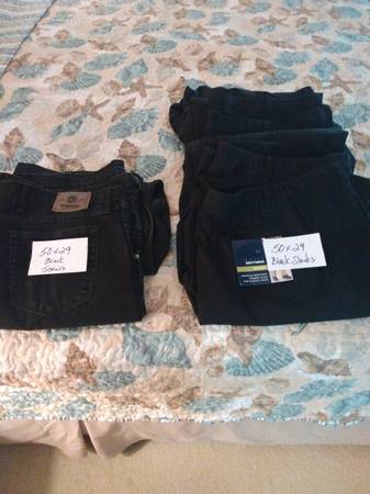 Men's 50 x 29 Black Pants 1