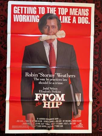 Brat Pack FROM THE HIP (1987) 1 Sheet Movie Poster.  With Judd Nelson. 1