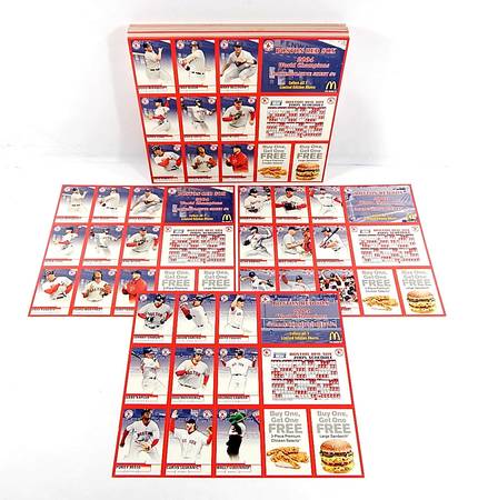 2004 McDonald's Boston Red Sox World Champions 3-Sheet Set Ortiz Nice! 1