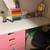 IKEA kids pink and white lofted bed with desk/bookcase/closet 2 thumbnail