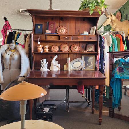 Antique Farmhouse Desk and bookshelf 1
