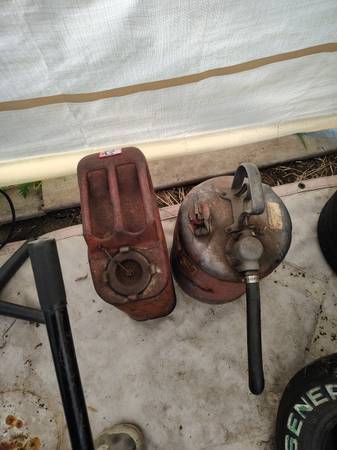 Vintage steel gas cans 1