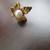 1980s gold tone leaf earring with faux pearl 4 thumbnail