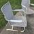 Vintage Deck Patio Furniture Pair White Wicker & Steel Spring Chairs 9 thumbnail