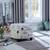Stencil Letter Octagonal Storage Ottoman with nailheads wooden legs 5 thumbnail