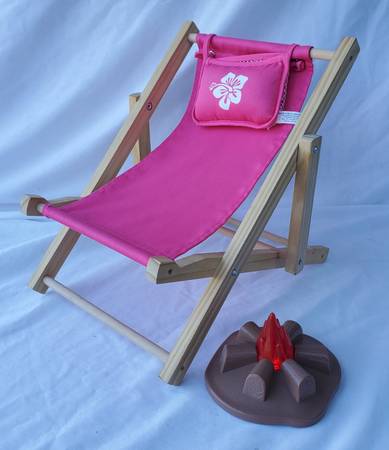 Silla reclinable rosa de madera para juguete de fogata Build A Bear - $20 (Tacoma)63470094519809124