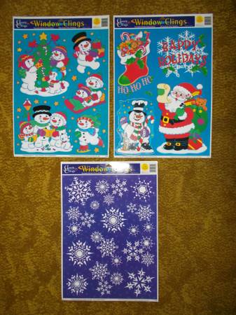“Window Clings” Decorations (BRAND-NEW) - $3.00 for all 3 sheets 1