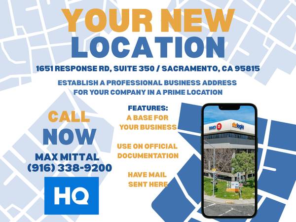 $63 ✉️¿Necesita una dirección comercial? ¡HQ tiene la solución para usted! 📬 (Arden-Arcade / Sacramento)64174663019649120