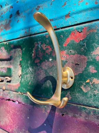 brass colored large coat hook made in West Germany 1