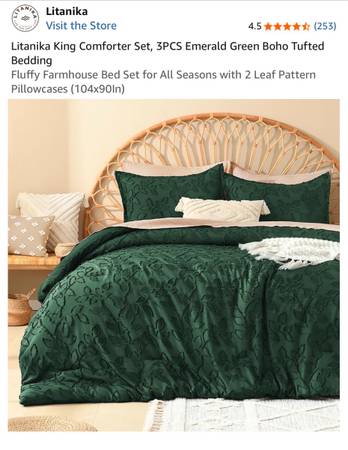 NEW Queen Emerald Green Comforter 1