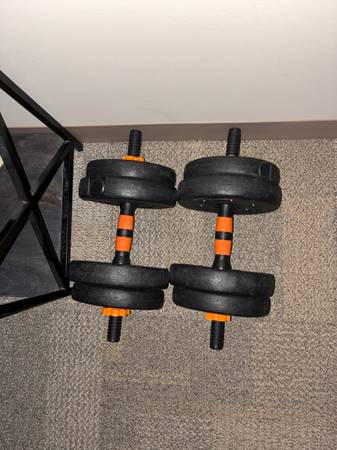 Adjustable dumbells with plates 1