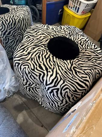 Zebra Pattern Foot Stool 1