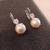 MARIANA Double Stone Large Pearl and Clear Stone Earrings 5 thumbnail