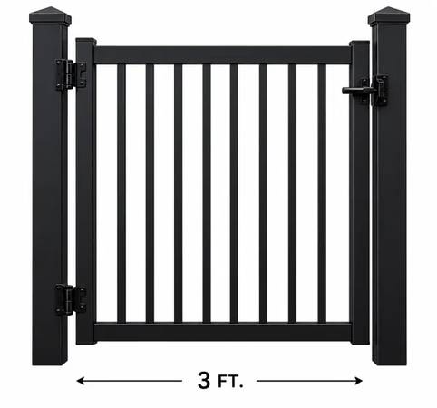 3 Ft. Gate reinforced galvanized aluminum powder coated. 1