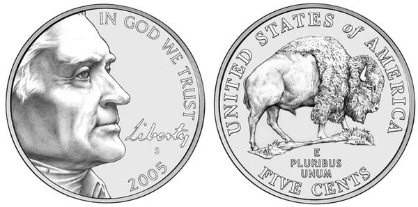 uncirculated 2005 buffalo nickel 1