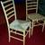 TWO WICKER Bamboo CHAIRS White Wood Set Tiki Hut Island Motif Seat 2 thumbnail