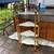 Vintage BoHo scorched bamboo corner shelf A154 1 thumbnail
