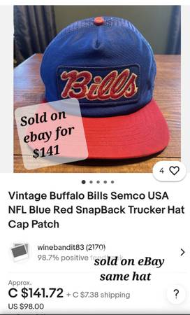 Gorra de los Buffalo Bills de los años 80. COMO NUEVA - $37 (Woodbridge)63471267456387121