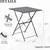 3pc Patio Bistro Set, Folding Table & 2 Folding Chairs, Grey 5 thumbnail