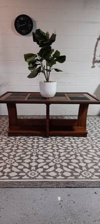 Dark Oak Tile/Stone Outdoor Table/Coffee Table 1