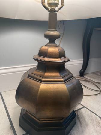 Brass Table Lamp With White Lampshade-Vintage - $25 (Columbia, MO)63471025826049123
