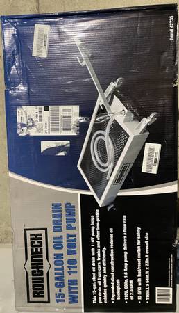 ROUGHNECK 15 Gallon Oil Drain With 110v pump 1