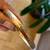 Solid Yellow Gold Bangle open from the side with Beautiful Design 5 thumbnail