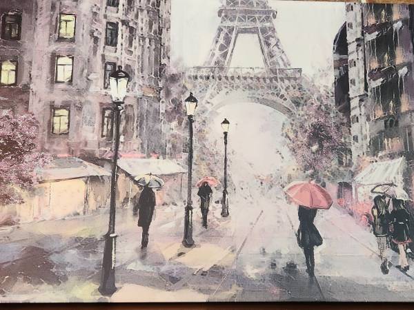 Paris with Eiffel Tower canvas art 1