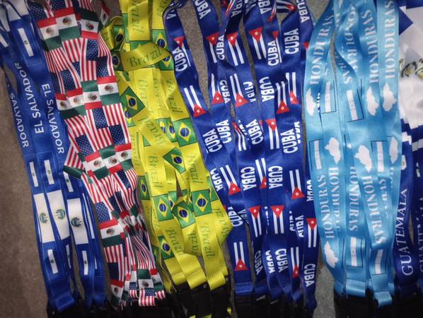 Custom country lanyards keychains 1