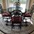 KITCHEN TABLE GLASS TOP W/4 CHAIRS & BAKERS RACK 4 SHELVES 1 thumbnail