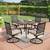 New PHI VILLA Heavy Duty 5-Piece Outdoor Dining Set for 4, Round Metal Steel Tab 9 thumbnail