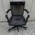 Vintage Solid Wood Black Swivel Rolling Lawyer Library Bankers Chair 6 thumbnail