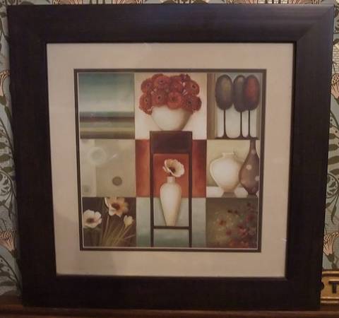Flower Print with Brown Frame 1