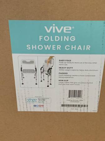 VIVE Shower Chair w/Folding Seat NEW 1