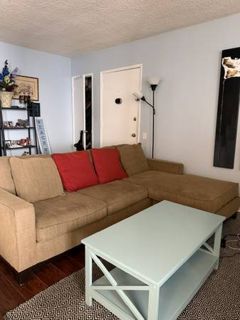 L shaped sofa - brown 1
