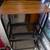 Rolling storage cart three tier wooden top 5 thumbnail