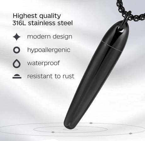 Urn Necklace for Ashes for Men and Women (Black) - $10 (louisville)63471303667075121