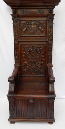 Antique Renaissance Cathedral Cardinal Throne chair 1