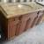 53.5"W Med Brown Bathroom Vanity Tan Marble Top Kohler Sink Used 1 thumbnail