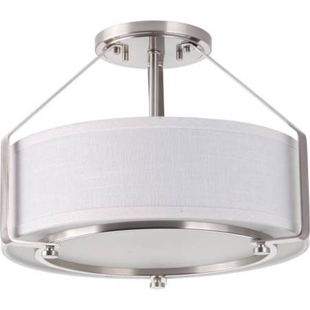 Progress Lighting P3604-09 Ratio 3-Light Semi-Flush Mount -Nickel #189 1