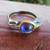 Sapphire ring, size 7; antique silver, gold, one of a kind jewelry 9 thumbnail