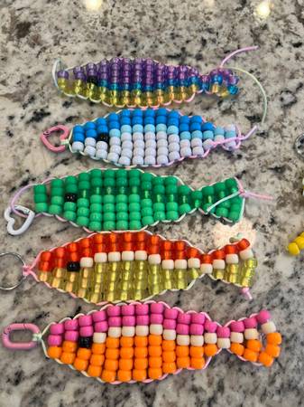 HAND MADE KEYCHAINS FISH OCTOPUS SHARKS SPONGEBOB FAMILY 1